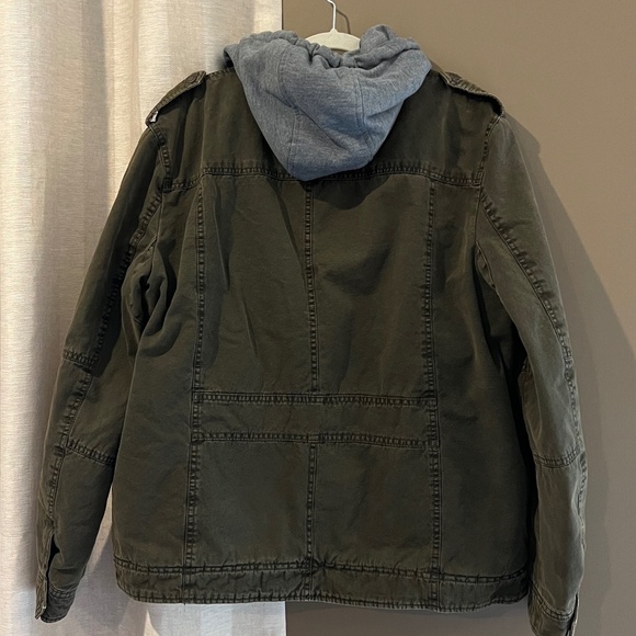 Levi's Men's Cotton Olive Denim Faux Shearling Utility Field Jacket, Size Large - Picture 2 of 16